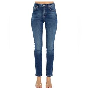 Risen Distressed Classic Blue Women's Skinny Jeans